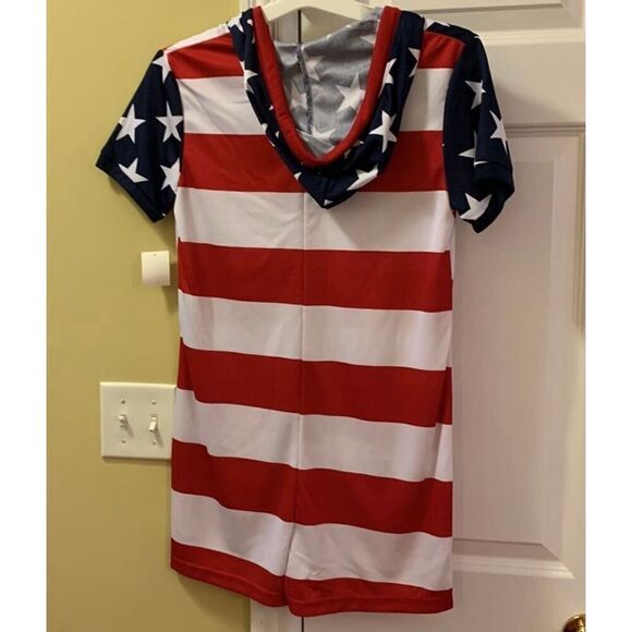 Briefly Stated Americana Romper Size XS New with Tags Patriotic Red White Blue - Picture 2 of 6